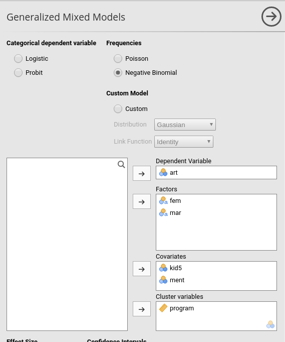 Poisson and Negative Binomial mixed models in jamovi