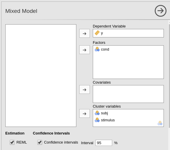 Mixed Models: Subjects by Stimuli random effects
