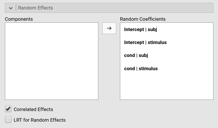 Random Stimulus Generator Mixed Models: Subjects by Stimuli random effects